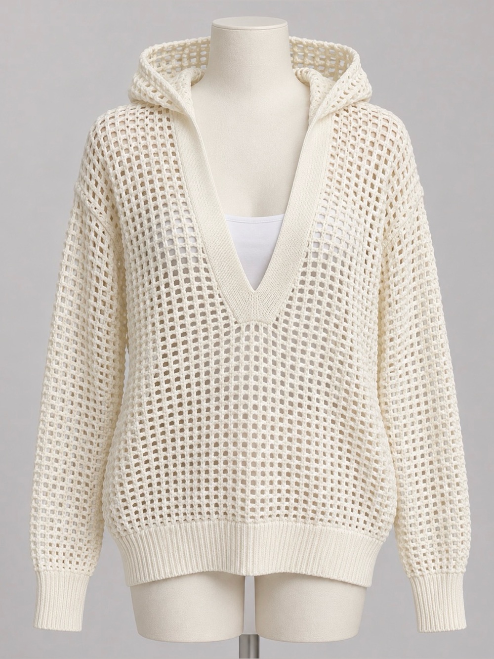 NWT J.Crew Factory Open-Stitch Hoodie M